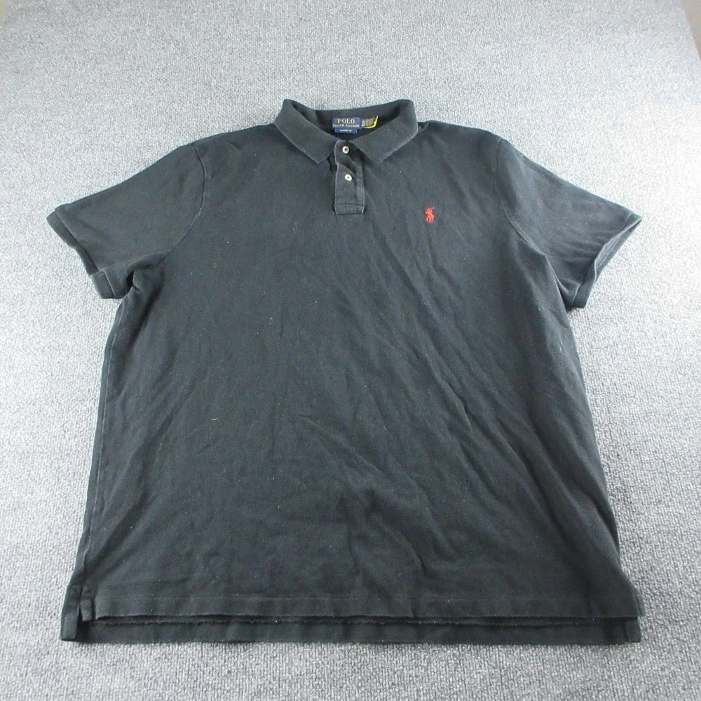 Polo Ralph Lauren Polo Shirt Mens 2XL Black Classic Fit Short Sleeve Cotton